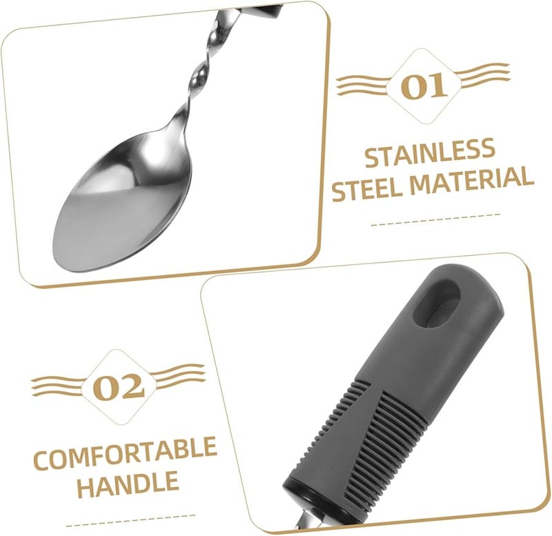 Adaptive Utensils for Elderly 4pcs Bendable Spoon Fork Set for Hand Tremors Ergonomic Grip - Image 3